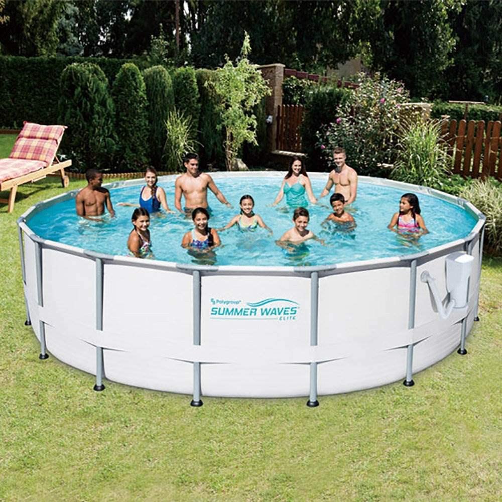 summer waves® 16ft elite frame pool with filter pump, cover, and ladder