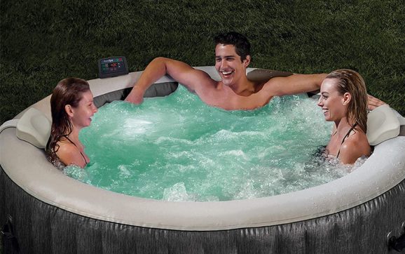 Intex purespa greywood deluxe inflatable 4 person spa review