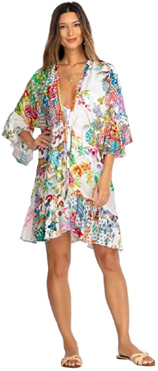 Johnny Was Women's Norah Silk Ruffle Kimono Swim 