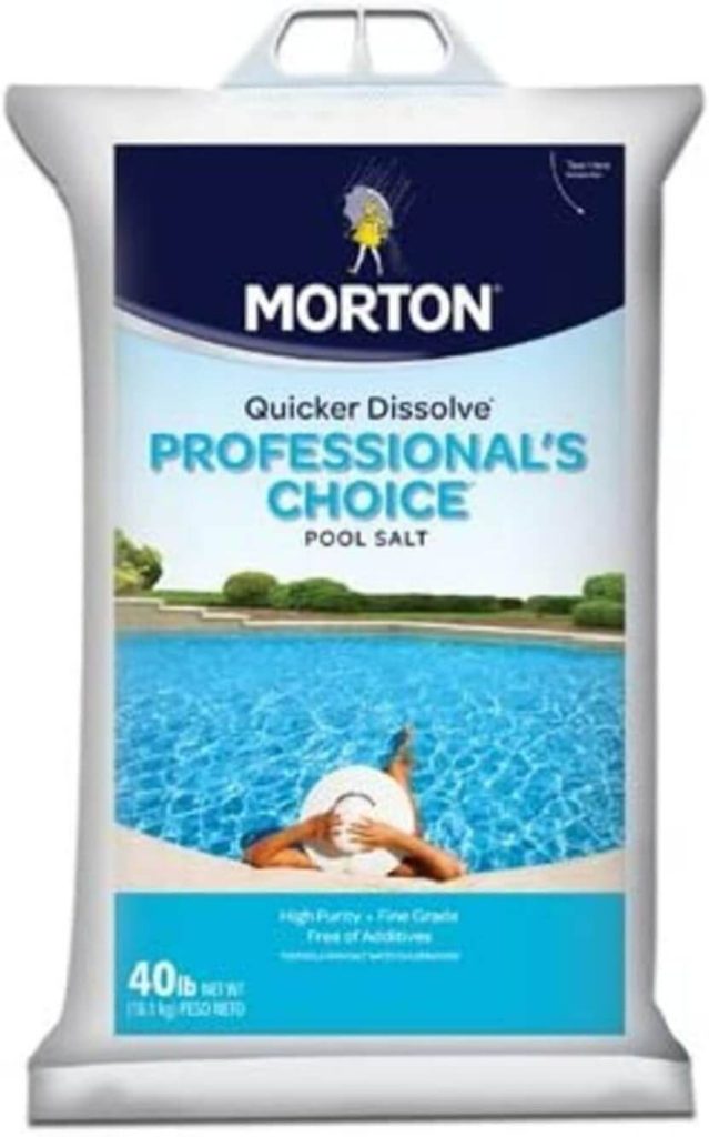 Morton Salt, 40 lb F134660000 Pro Pool Salt, White