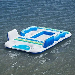Paradise Island Float Inflatable Pool Float Holds 6 Person