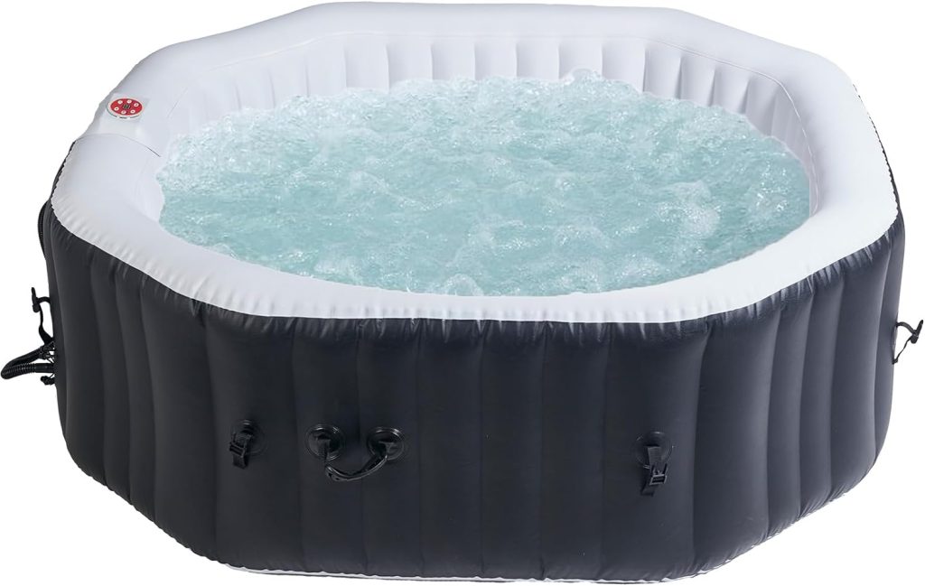 WEJOY Portable Hot Tub 73X73X25 Inch Air Jet Spa 4-5 Person Inflatable Octagon Outdoor Heated Hot Tub