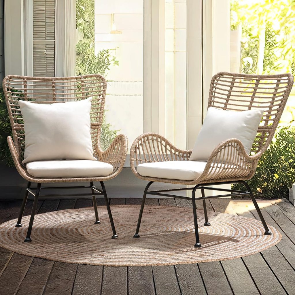 IDZO Patio Wicker Set of 2 Outdoor Dining Chairs Review